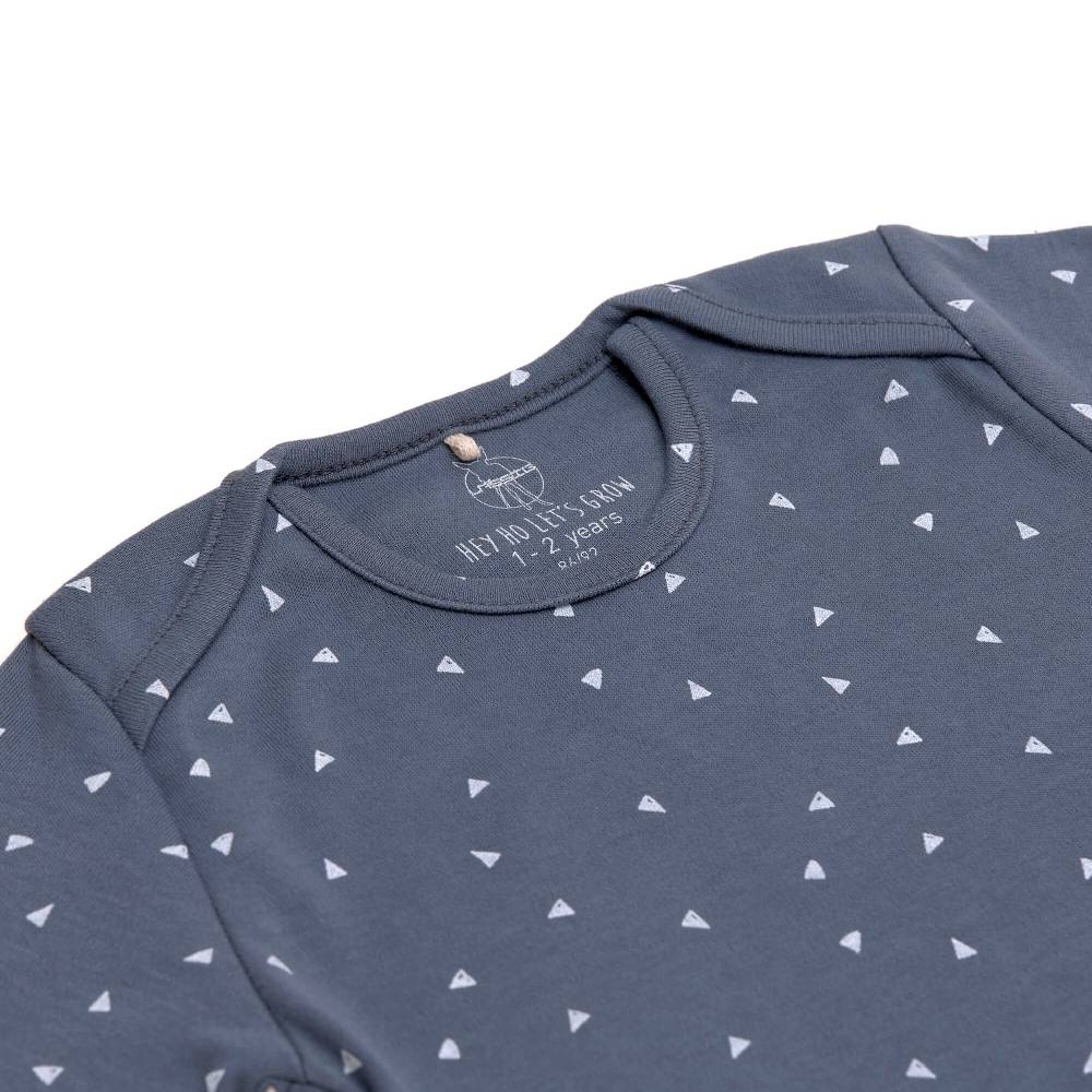 Lässig Baby Body kurzarm - Bio Baumwolle, Dreiecke, Blau Zeitbegrenzte Promotion