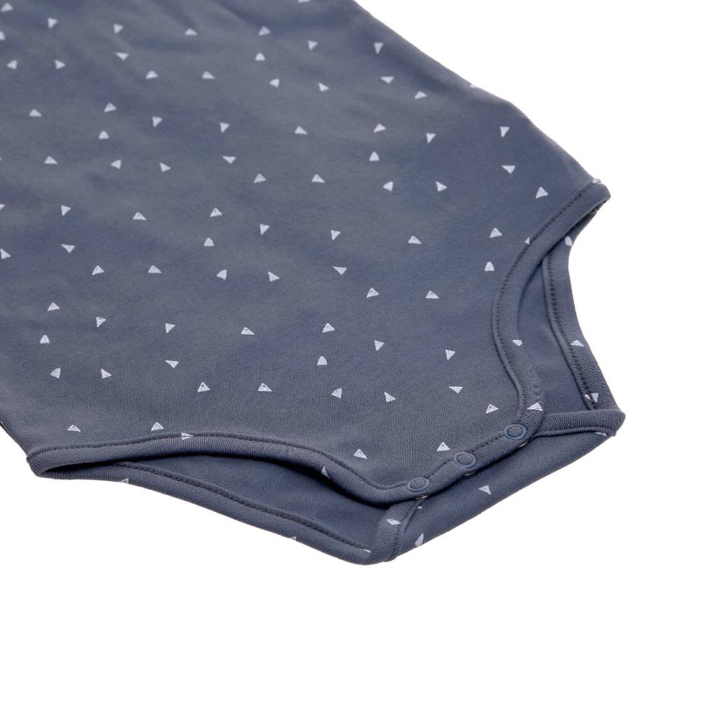 Lässig Baby Body kurzarm - Bio Baumwolle, Dreiecke, Blau Zeitbegrenzte Promotion