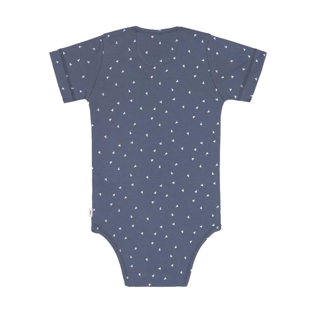 Lässig Baby Body kurzarm - Bio Baumwolle, Dreiecke, Blau Zeitbegrenzte Promotion