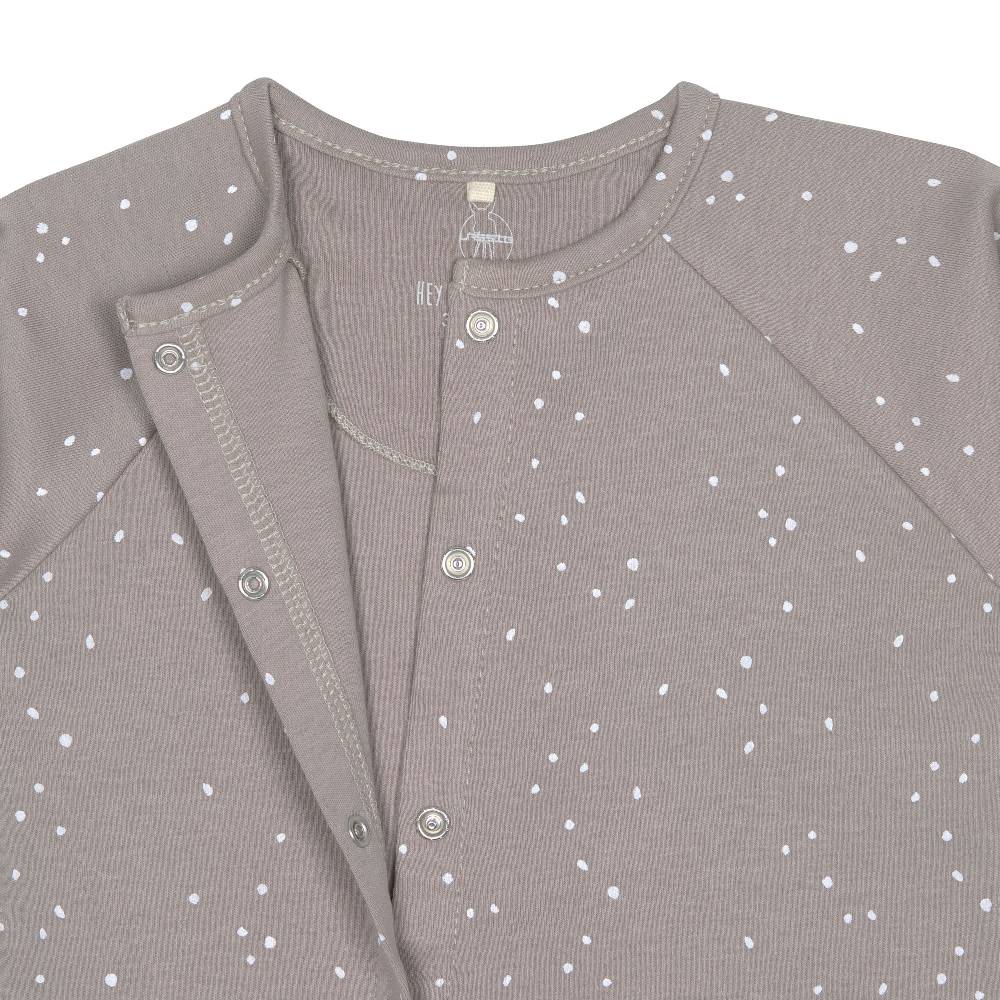 Lässig Baby Schlafanzug mit Füßen - Bio Baumwolle, Sprinkle, taupe Bis zu 60% Rabatt