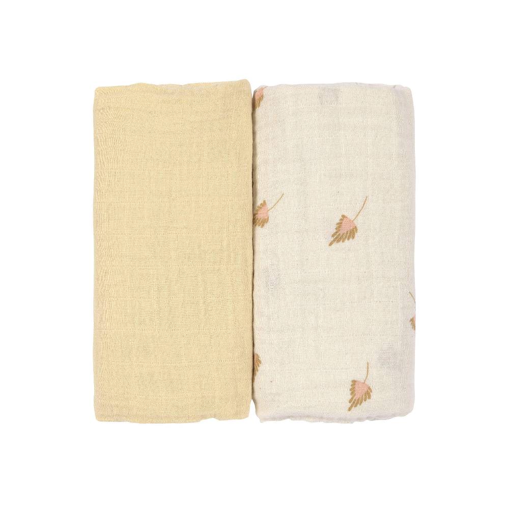 Lässig Mulltücher 2er Set L, Curry Sonderangebot der Fabrik