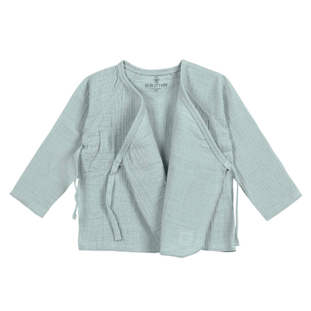 Lässig Musselin Wickelshirt - Bio Baumwolle, Silbergrau Discount Store für neue Produkte