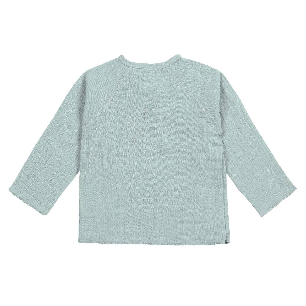 Lässig Musselin Wickelshirt - Bio Baumwolle, Silbergrau Discount Store für neue Produkte