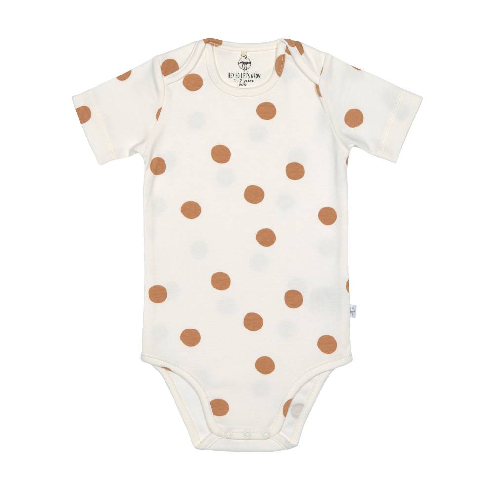 Lässig Baby Body kurzarm - Bio Baumwolle, Punkte, Weiß