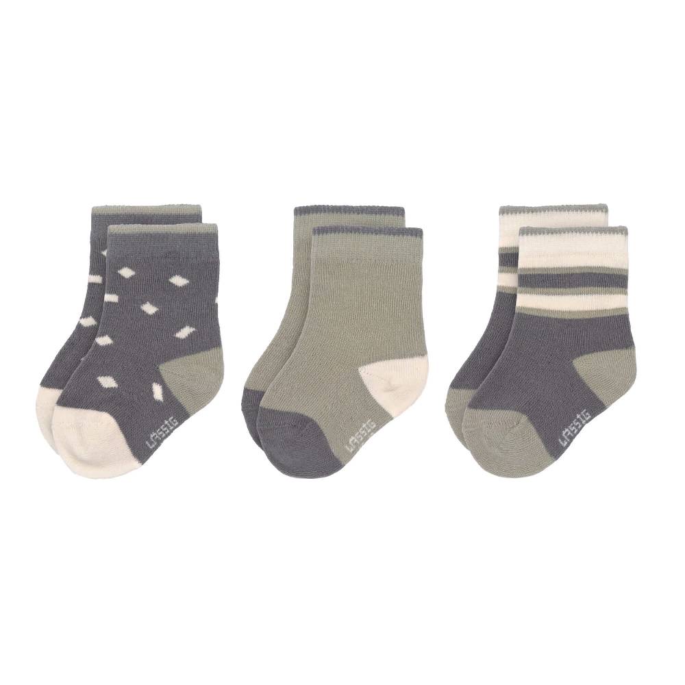 Lässig Kinder Socken (3er-Set), Anthrazit Oliv