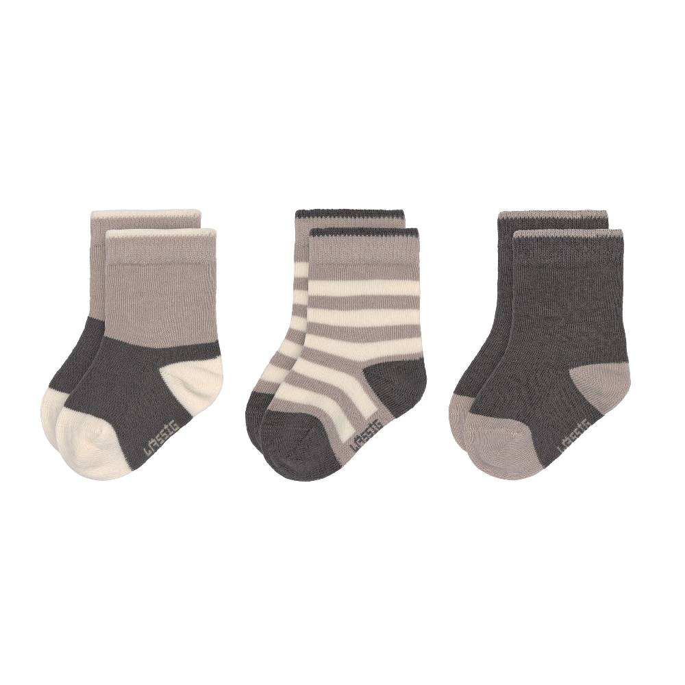 Lässig Kinder Socken 3er-Set, Anthrazit Taupe