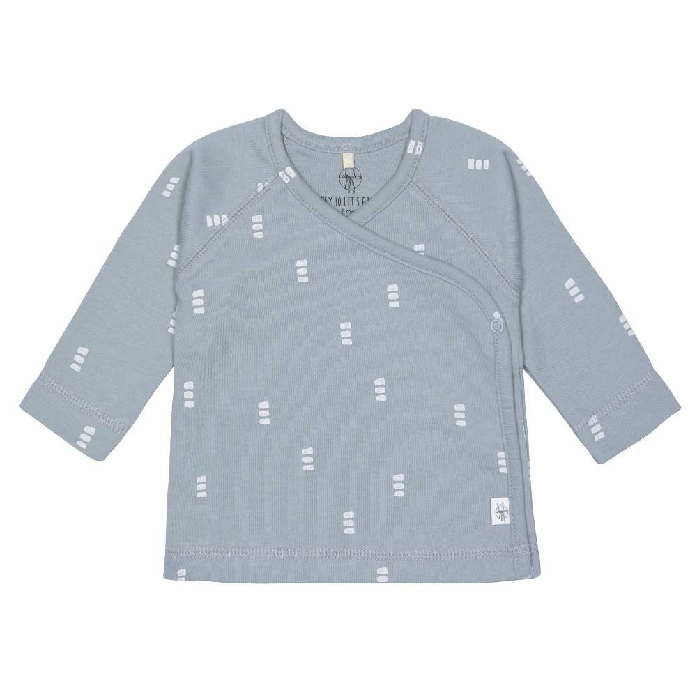 Lässig Baby Wickelshirt - Bio Baumwolle, Blocks, Hellblau