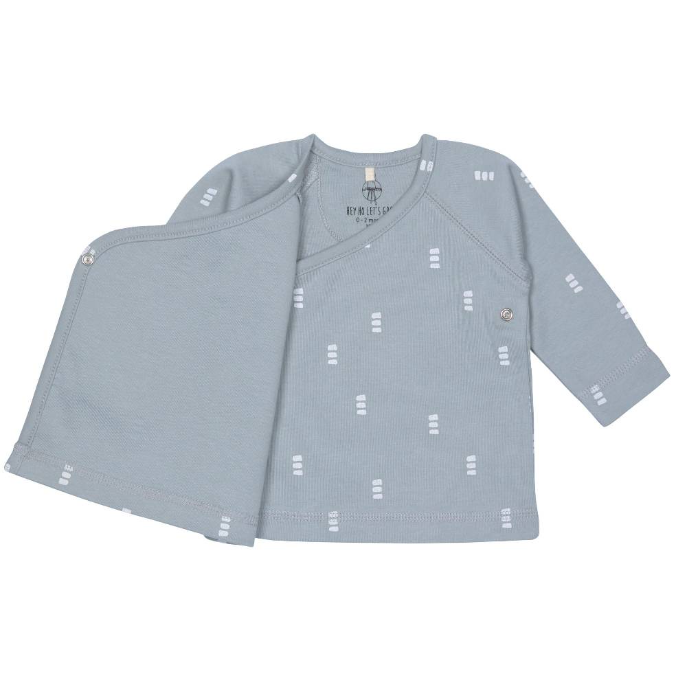 Lässig Baby Wickelshirt - Bio Baumwolle, Blocks, Hellblau Flash Sale