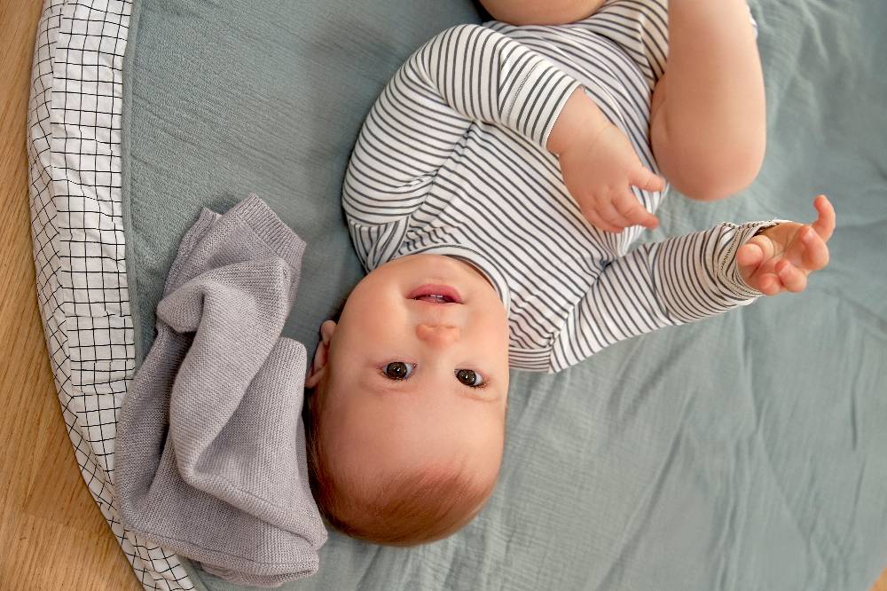 Lässig Baby Langarmshirts - Bio Baumwolle, Striped, Grau Begrenztes Angebot