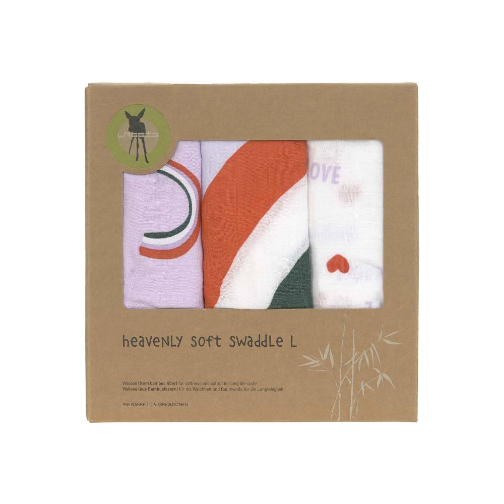 Lässig Mulltücher 3er Set 80 x 80 cm - Happy Rascals, Lila Exklusivangebot