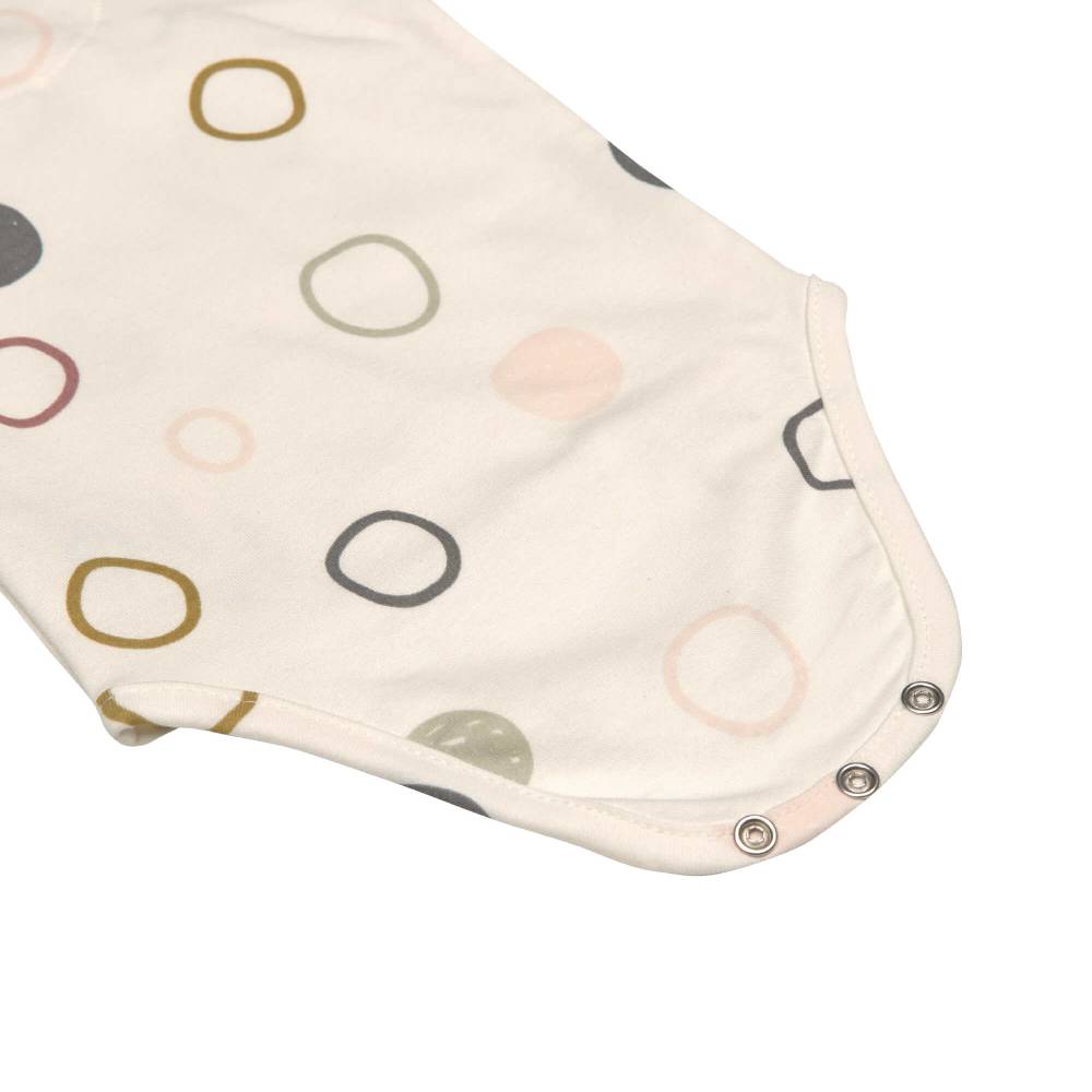 Lässig Baby Wickelbody langarm - Bio Baumwolle, Kreise, Beige Preisnachlass