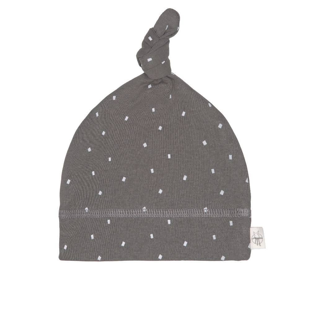 Lässig Babymütze - Bio Baumwolle, Punkte, Anthrazit