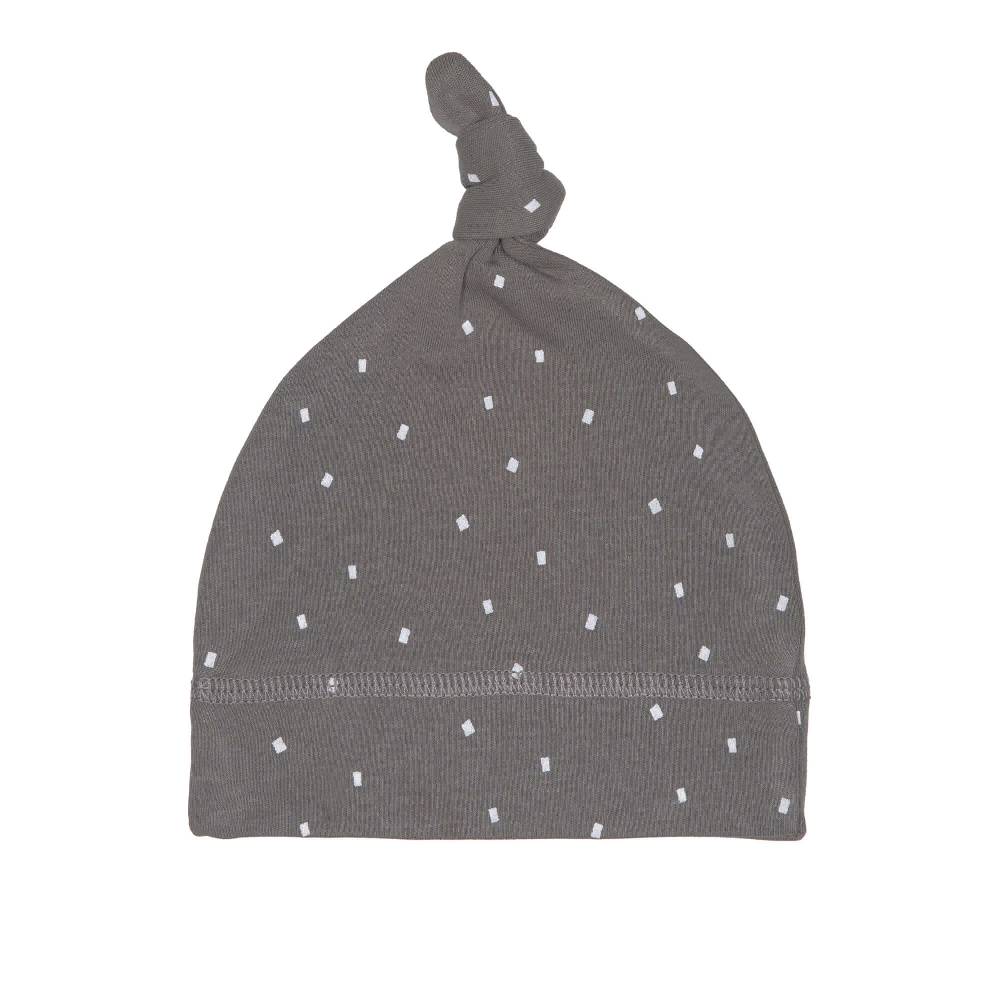 Lässig Babymütze - Bio Baumwolle, Punkte, Anthrazit Saisonschlussverkauf