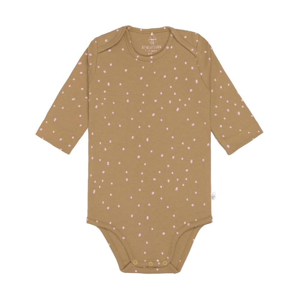 Lässig Baby Body langarm - Bio Baumwolle, Punkte, Gelb