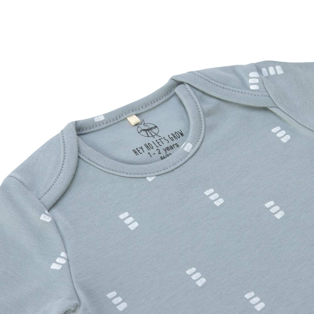 Lässig Baby Body langarm - Bio Baumwolle, Blocks, Hellblau Jubiläumsangebot