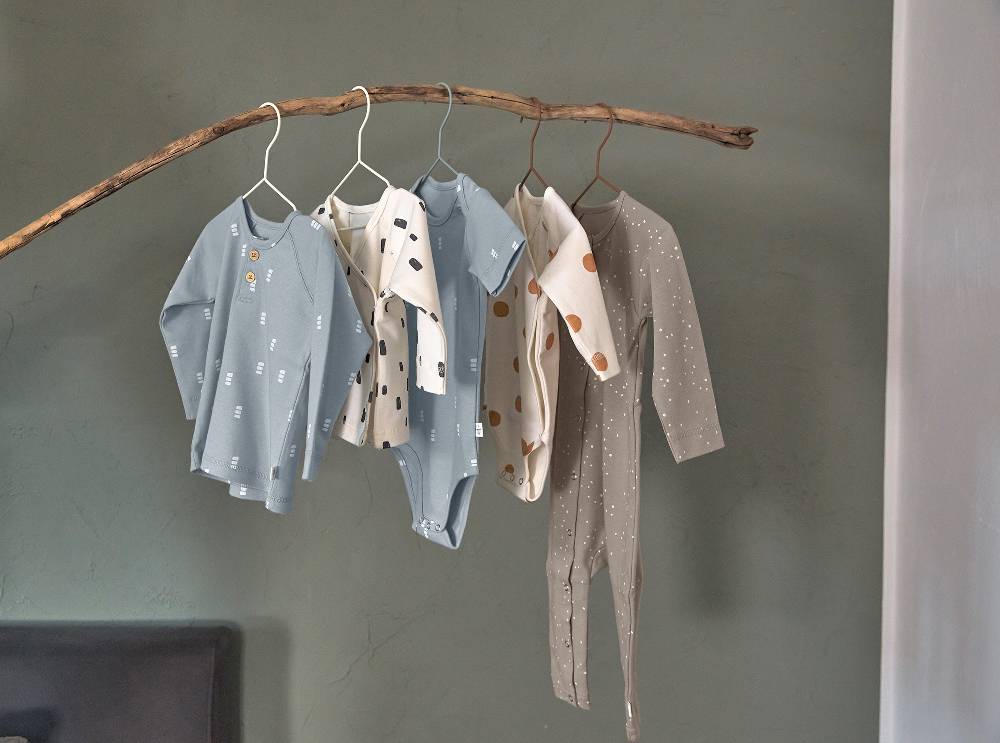 Lässig Baby Body langarm - Bio Baumwolle, Blocks, Hellblau Jubiläumsangebot