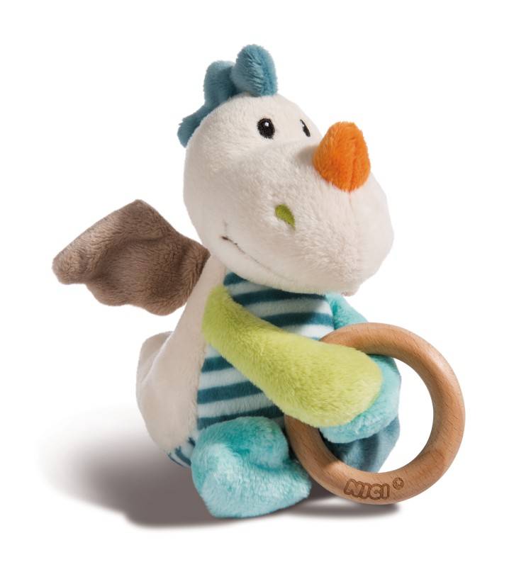 NICI Greifling Drache Dragilu mit Holzring und Glocke