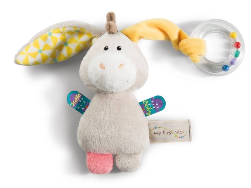 NICI Kuscheltier Esel Muli mit Ringrassel