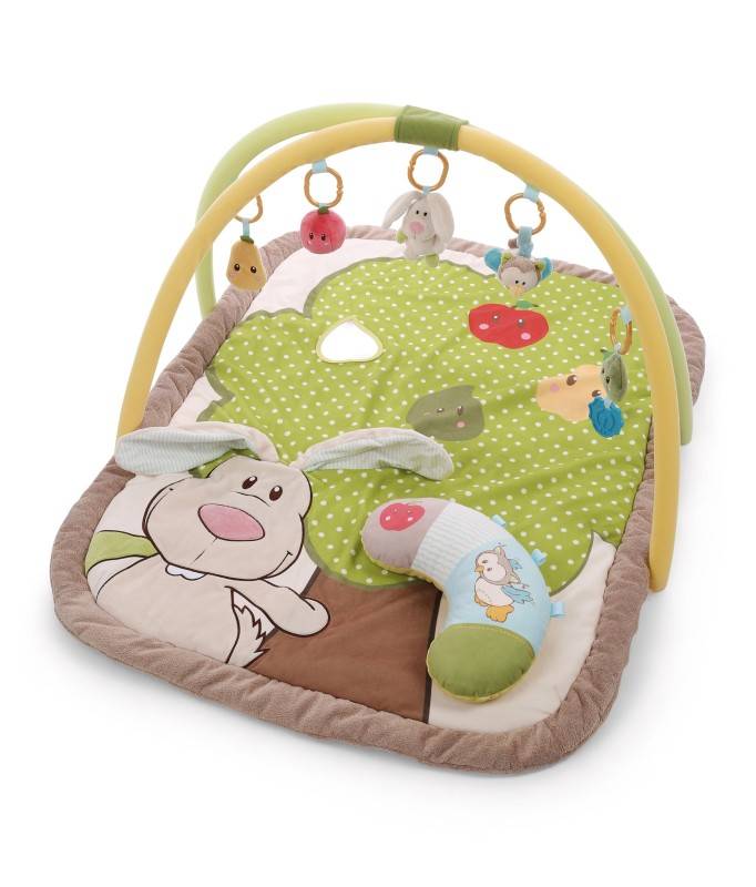 NICI 3-D Activity-Decke Hase und Eule mit Spielkissen und Spielbogen