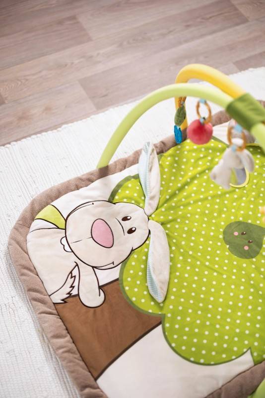 NICI 3-D Activity-Decke Hase und Eule mit Spielkissen und Spielbogen Begrenzt auf 3 Tage