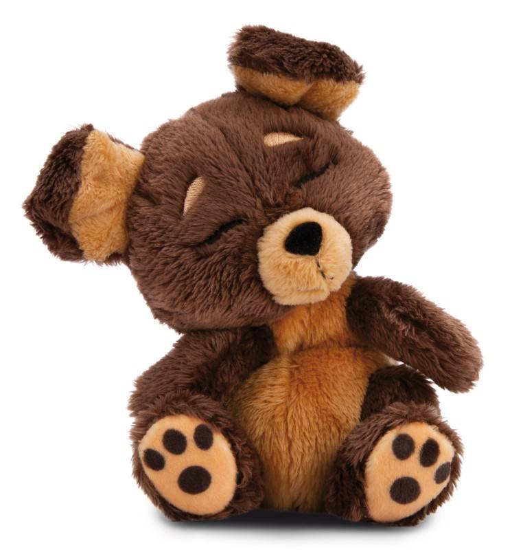 NICI Kuscheltier Sleeping Pets brauner Hund 12cm im grünen Körbchen NICI GREEN Zeitbegrenzte Promotion