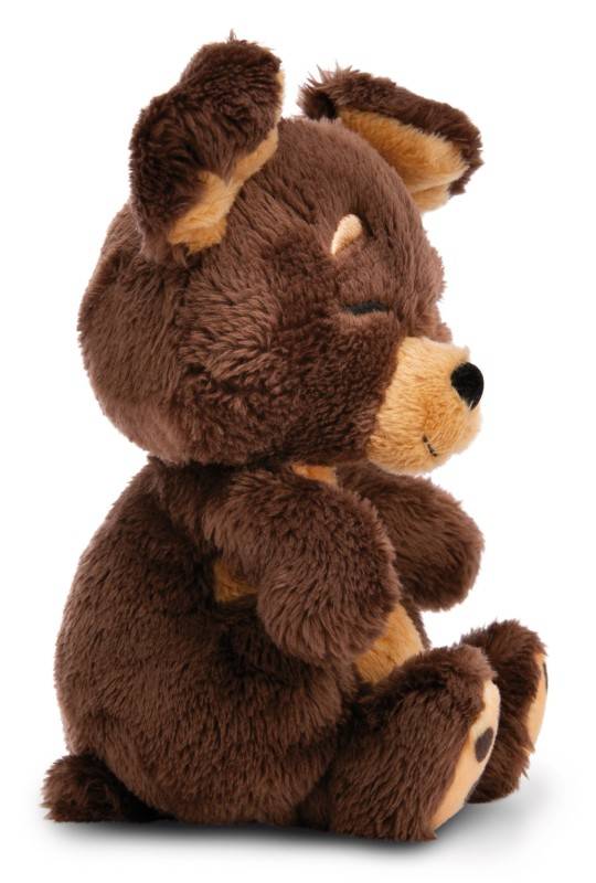NICI Kuscheltier Sleeping Pets brauner Hund 12cm im grünen Körbchen NICI GREEN Zeitbegrenzte Promotion