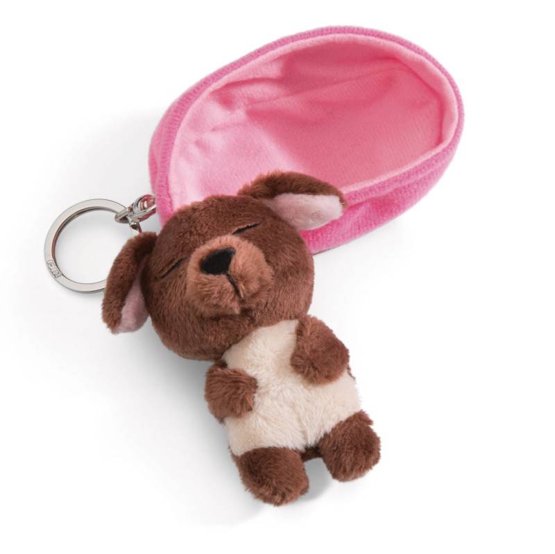 NICI Schlüsselanhänger Sleeping Pets Hund braun Nur noch ein Tag übrig