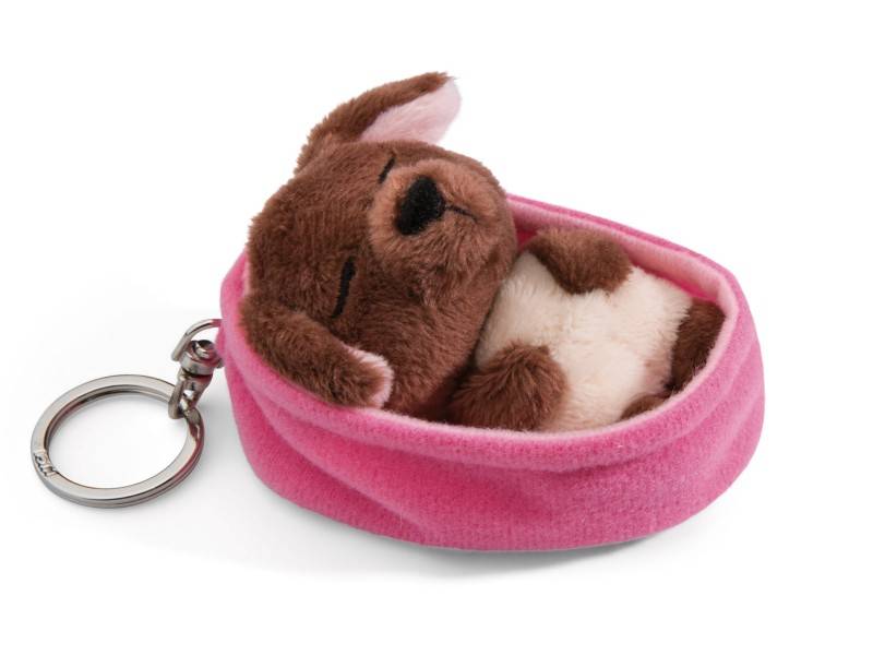 NICI Schlüsselanhänger Sleeping Pets Hund braun Nur noch ein Tag übrig