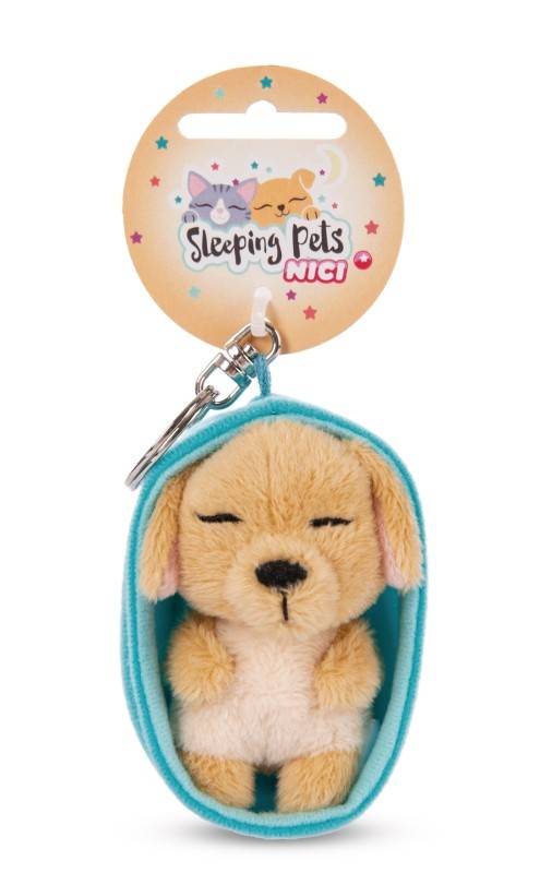 NICI Schlüsselanhänger Sleeping Pets Hund karamell