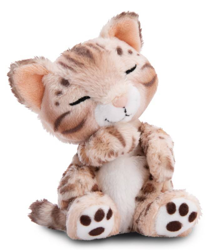 NICI Kuscheltier Sleeping Pets Bengal Katze 12cm im hellgrünen Körbchen NICI GREEN Kostenloser Versand