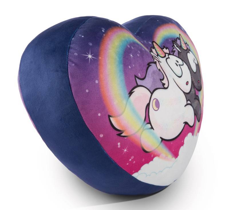 NICI Herzförmiges Kissen Einhörner Star Bringer & Moon Keeper NICI GREEN Fabrikpreis
