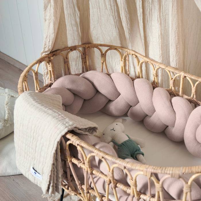 Nordic Coast Company Bettschlange geflochten Rosa Strick - Blush Sonderangebot der Fabrik