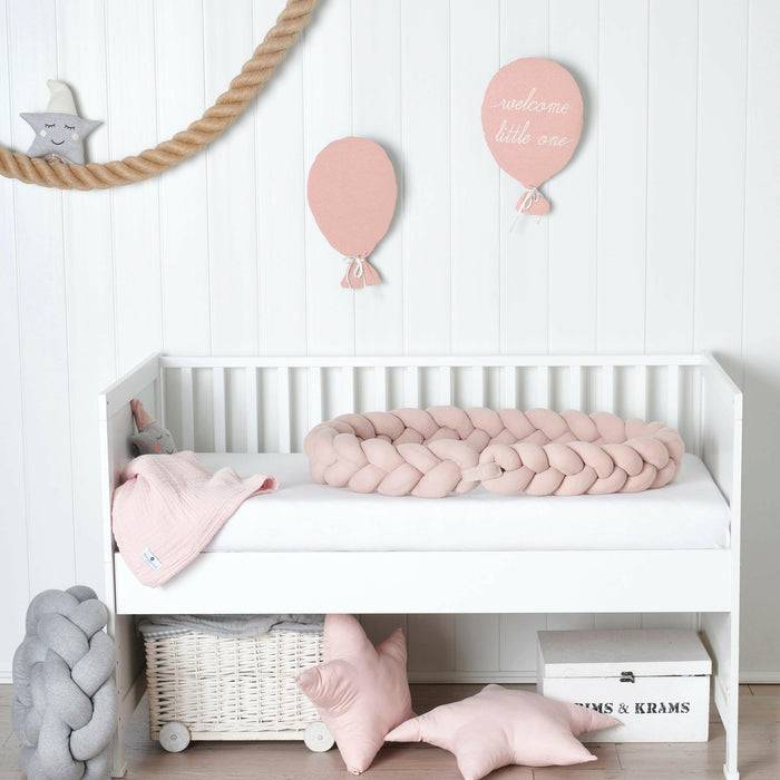 Nordic Coast Company Bettschlange geflochten Rosa Strick - Blush Sonderangebot der Fabrik