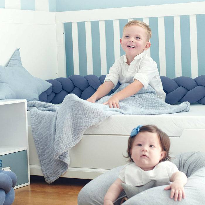 Nordic Coast Company Bettschlange geflochten Blau Jersey Online