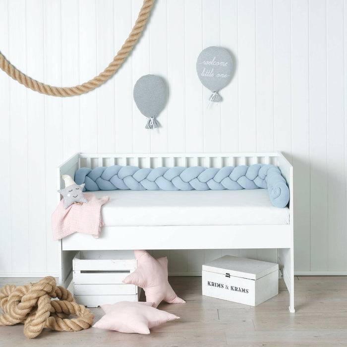 Nordic Coast Company Bettschlange geflochten Hellblau Jersey im Angebot