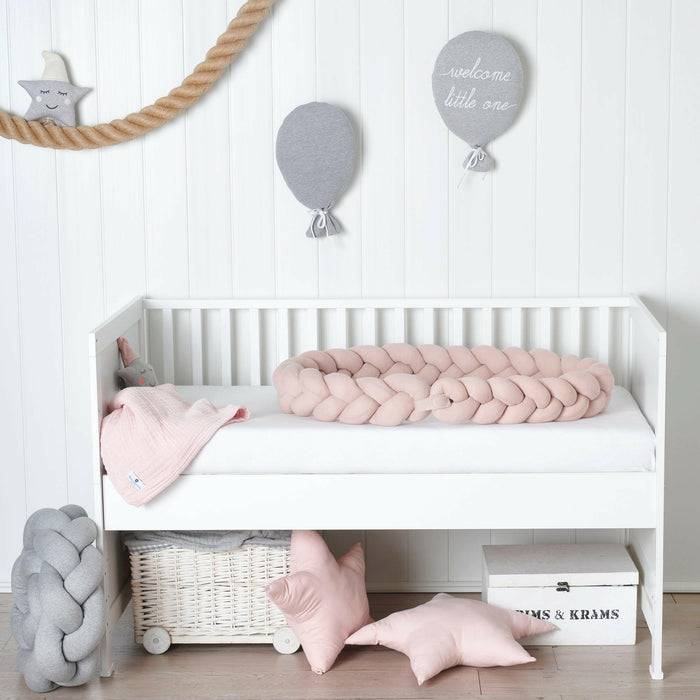 Nordic Coast Company Bettschlange geflochten Rosa Strick schmal Flash Sale