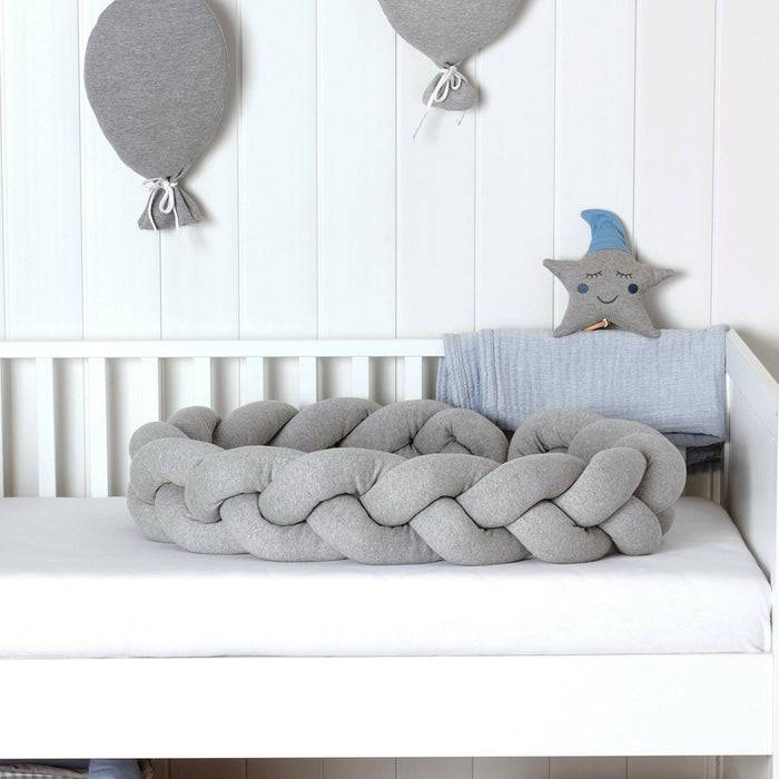 Nordic Coast Company Bettschlange geflochten Grau Jersey Online Outlet