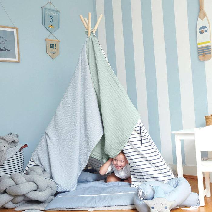 Nordic Coast Company Musselin Decke Mint Large Vierteljährliche Förderung