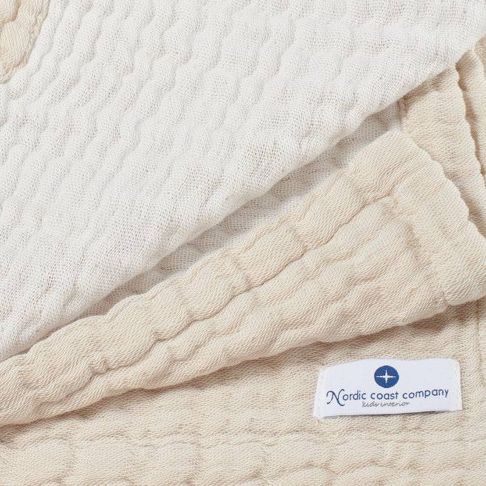 Nordic Coast Company Musselin Decke Natur Weiß Discount Store für neue Produkte