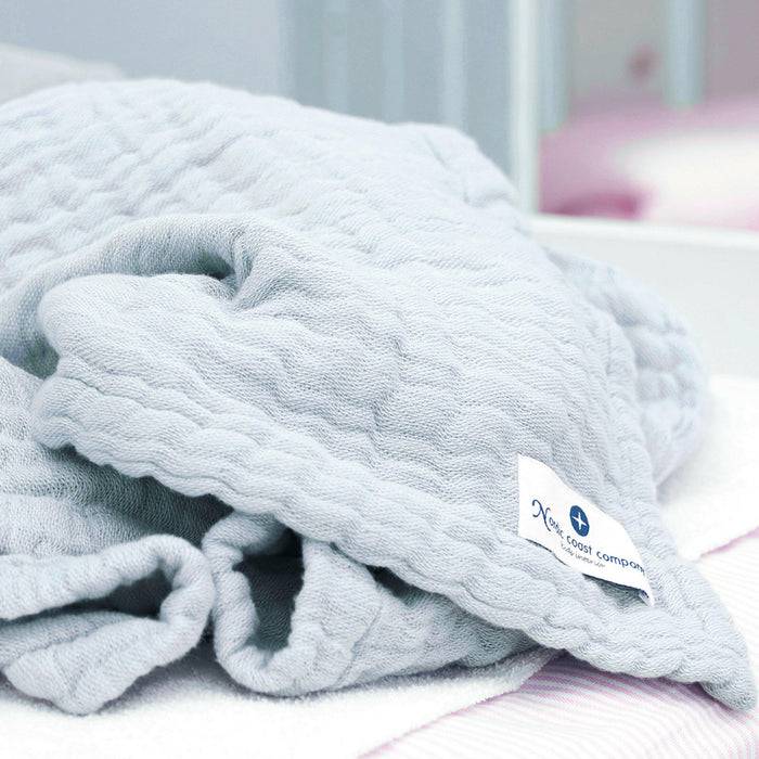 Nordic Coast Company Musselin Decke Blau Large Super Rabatt