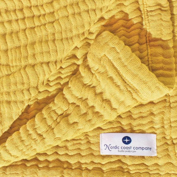 Nordic Coast Company Musselin Decke Curry Gelb Kostenloser Versand international