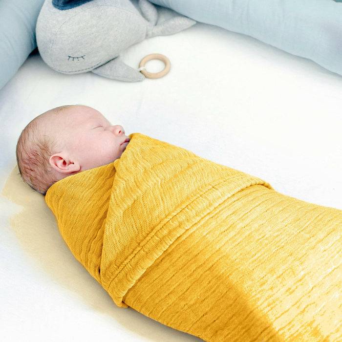 Nordic Coast Company Musselin Decke Curry Gelb Kostenloser Versand international