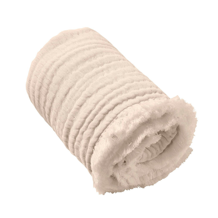 Nordic Coast Company Musselin Fransendecke Puder Im Verkauf