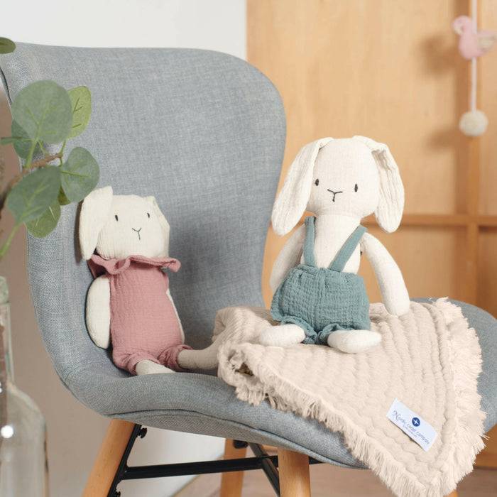 Nordic Coast Company Musselin Fransendecke Puder Im Verkauf