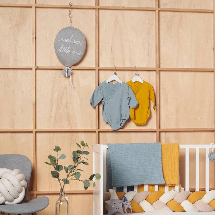 Nordic Coast Company Ballon-Kissen "Welcome Little One" Grau Weihnachtsangebot