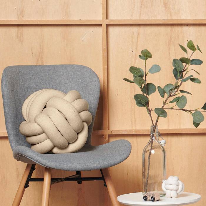Nordic Coast Company Knotenkissen Strick Beige Lagerräumung