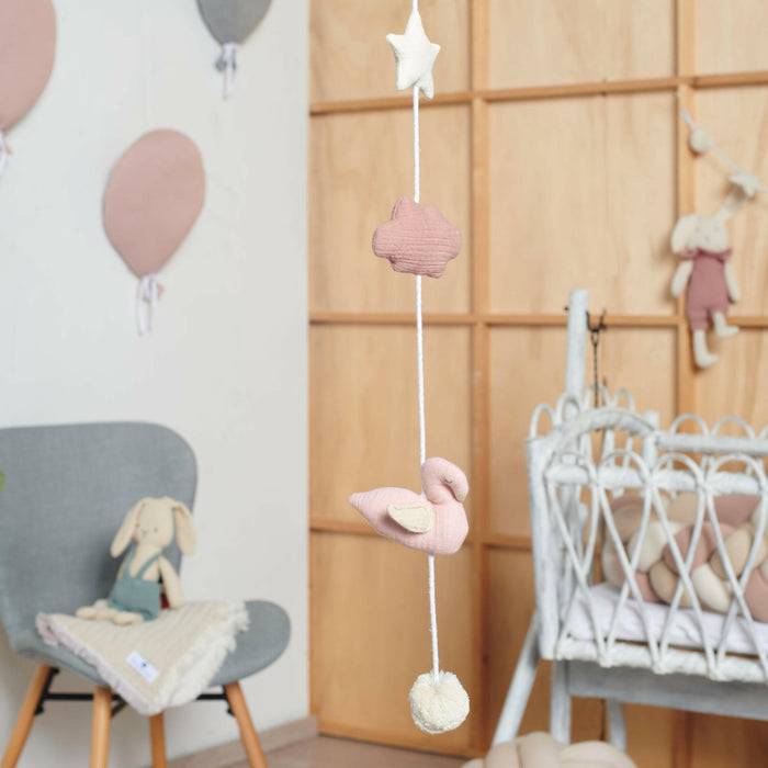 Nordic Coast Company Wandgirlande Musselin Schwan Small Zeitlich begrenztes Angebot