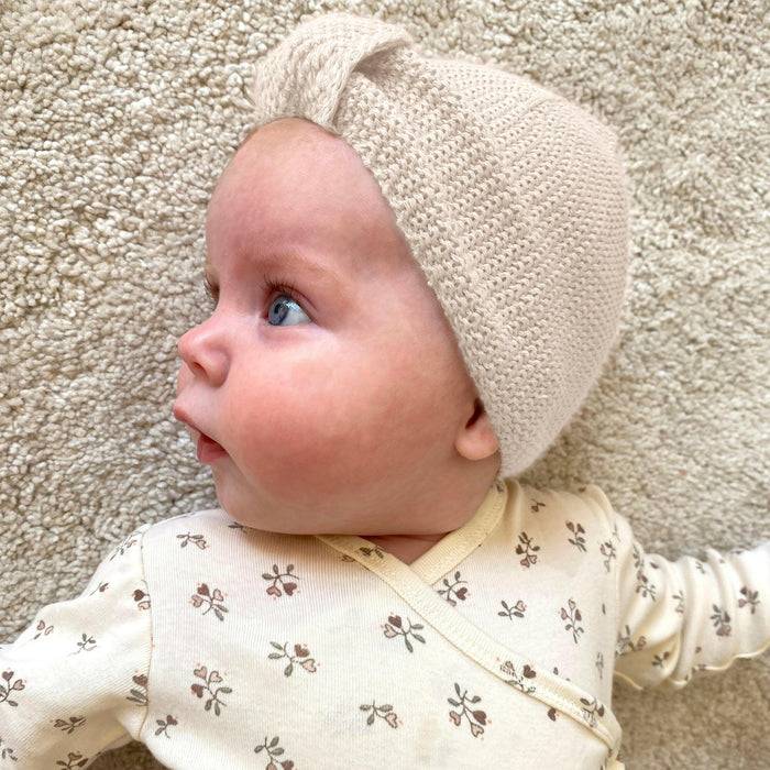 Nordic Coast Company Baby Mütze Turban Set Altrosa + Natur Tiefpreis