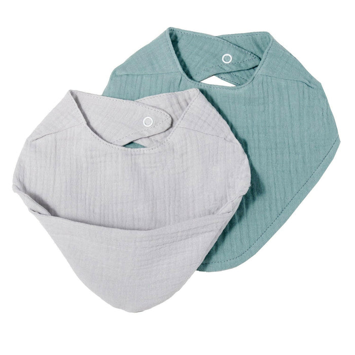 Nordic Coast Company Musselin Lätzchen-Set Grau & Mint Super Rabatt