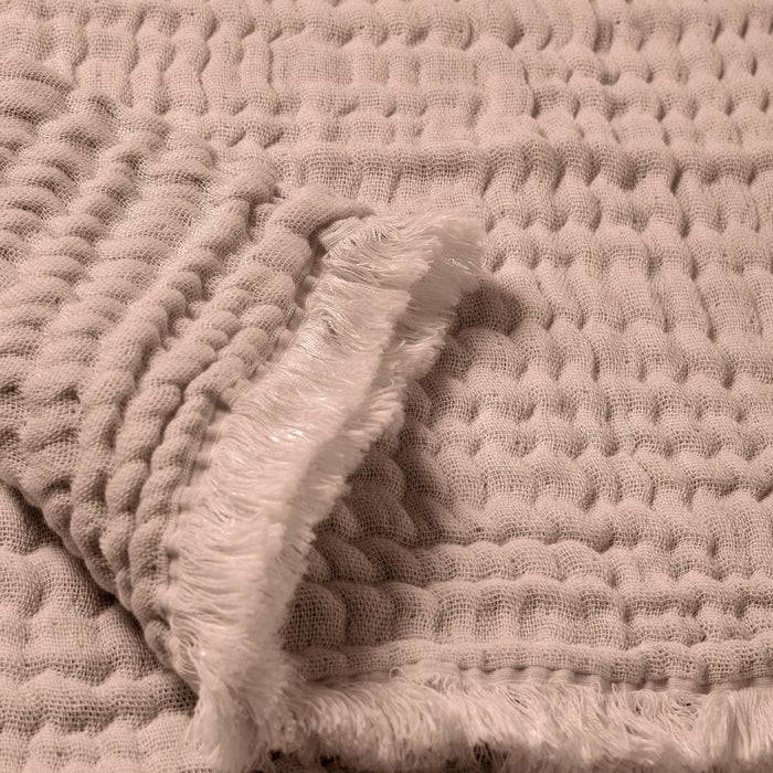Nordic Coast Company Musselin Fransendecke Altrosa Blitzangebot